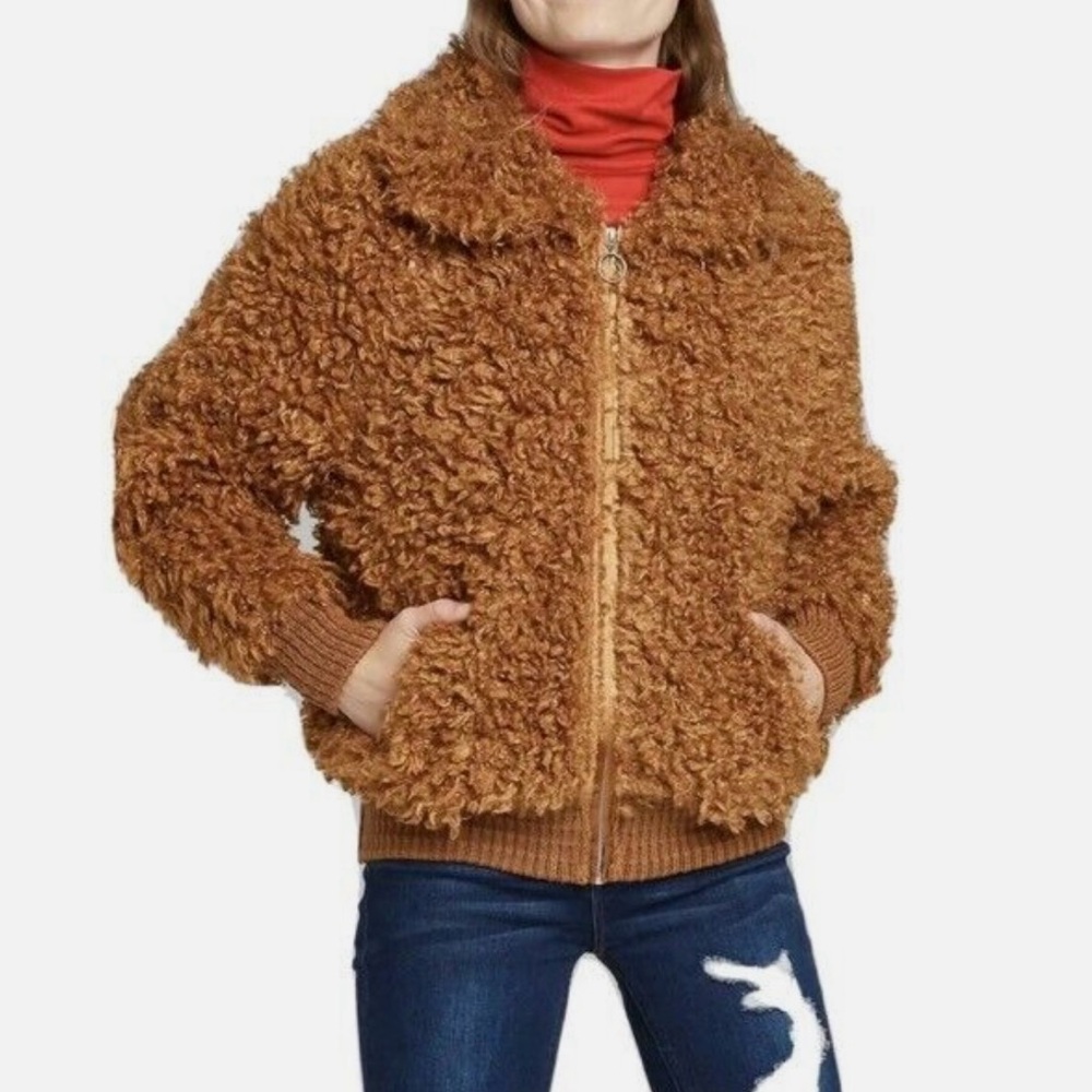 Wild Fable brown faux fur jacket xs